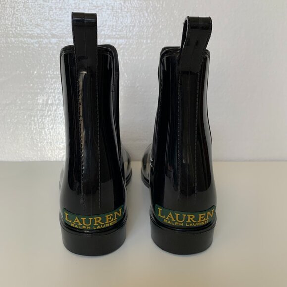 Lauren Ralph Lauren Womens Size 9 Ankle Rubber Rain Waterproof Boots Black - Picture 4 of 9